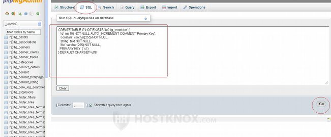 phpMyAdmin-Executing SQL Queries