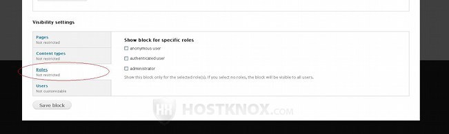 Block Visibility Settings-Role Restrictions