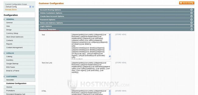 Address Templates Panel