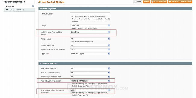 Attribute Layered Navigation Settings