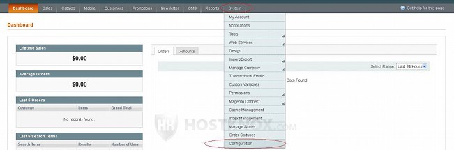 Accessing the System Configuration Settings