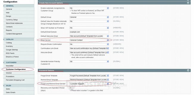 Configuring the Email Sender Option for Welcome and Password Reset Messages