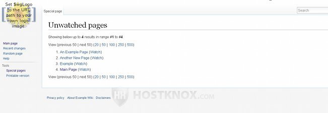 Page with the List of Unwatched Pages