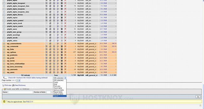 phpMyAdmin-Backing Up Certain Tables