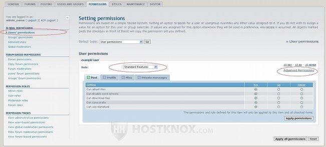 Setting Users' Permissions