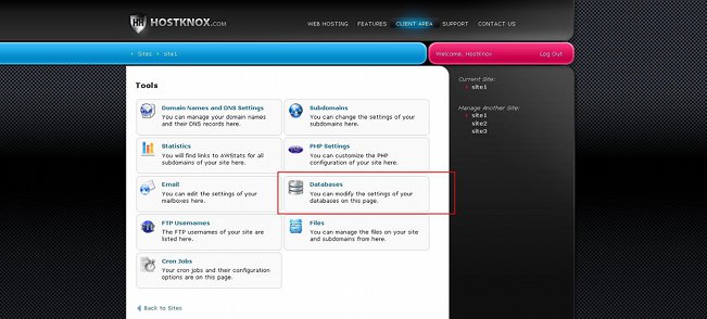 Accessing the Databases Section