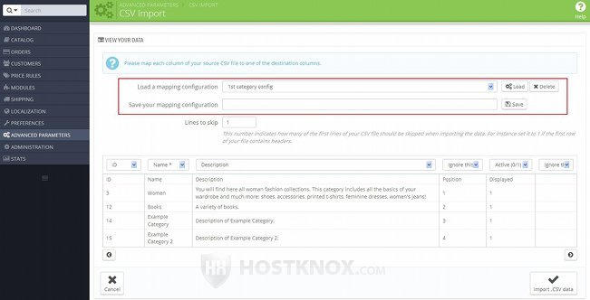 CSV File Data Page-Saving and Loading Header Configurations