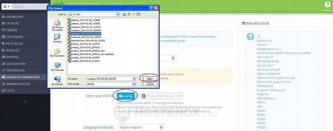 CSV Import Page-Uploading CSV Files