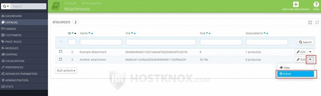Attachments Section in the Admin Panel-Deleting Attachments