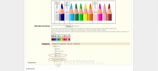 Selecting A Category For The Image Map