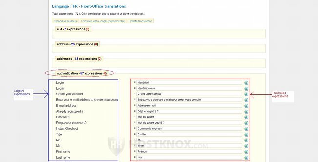 Example Language Translations