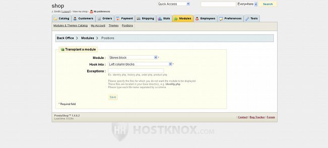 Module Transplant Settings