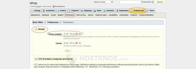 PrestaShop Backend-Force Compile Option