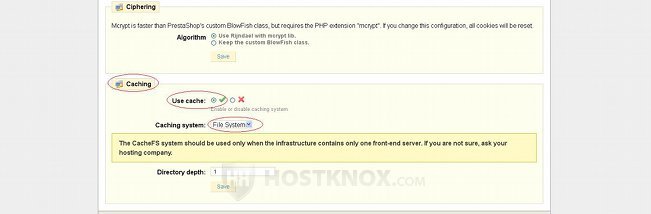 PrestaShop Backend-Enabling File System Cache