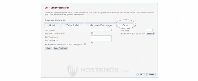 SMTP Server Specifications Page