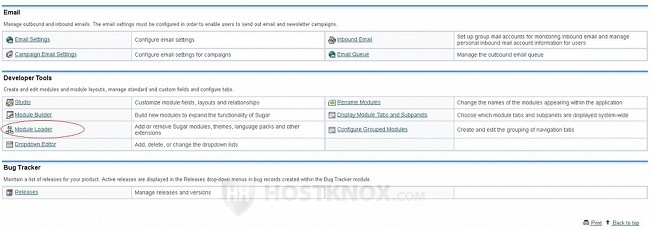 Admin Panel-Module Loader Button