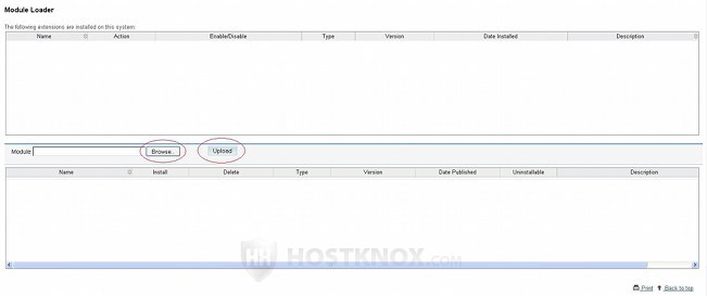 Module Loader-Browse and Upload