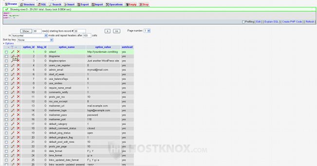 wp_options table