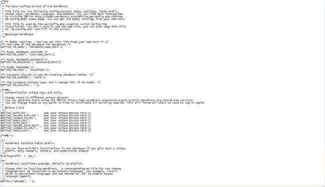 wp-config.php file